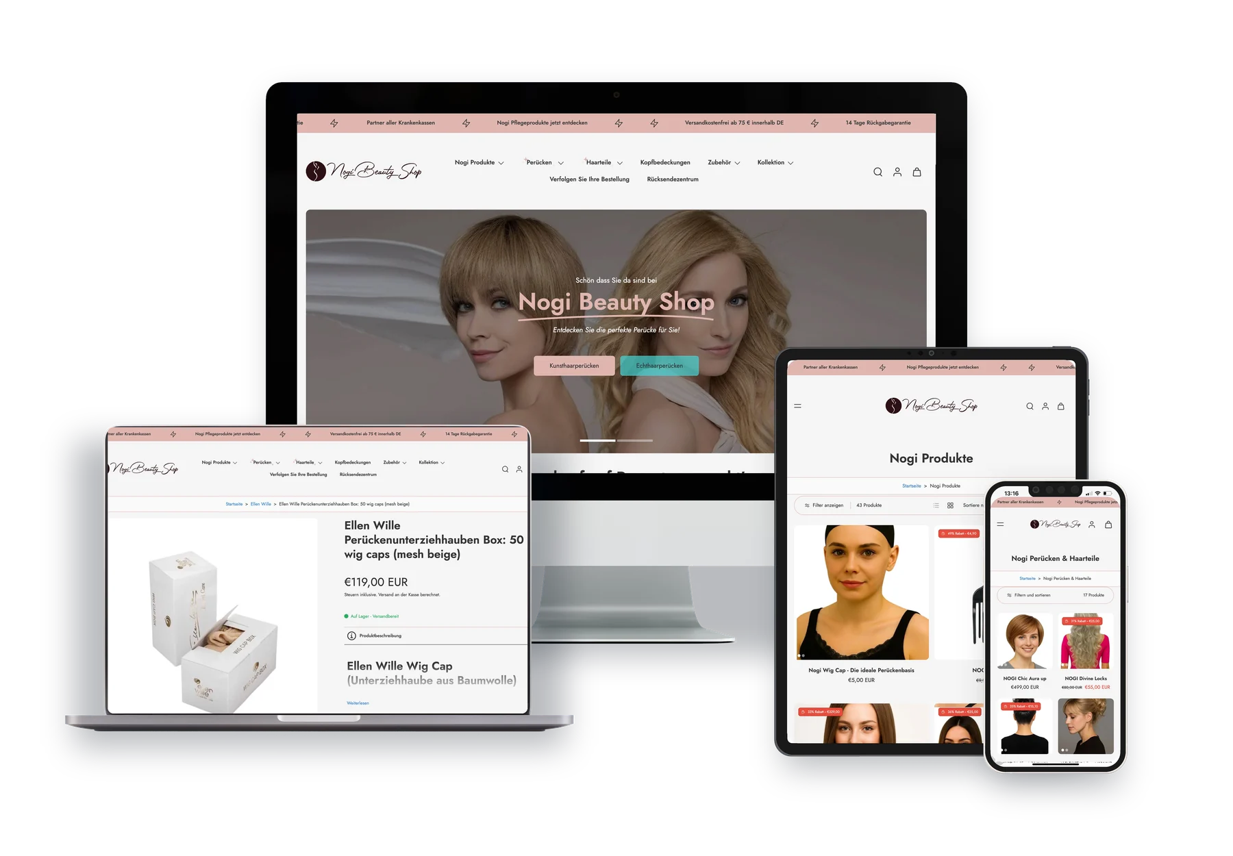 Nogi Beauty auf iMac, MacBook, iPad und iPhone