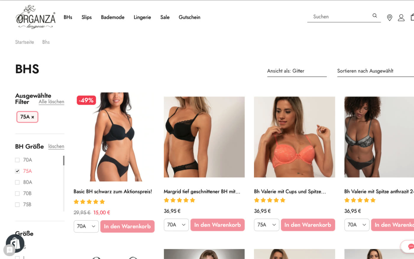 Kategorieseite nach dem Relaunch