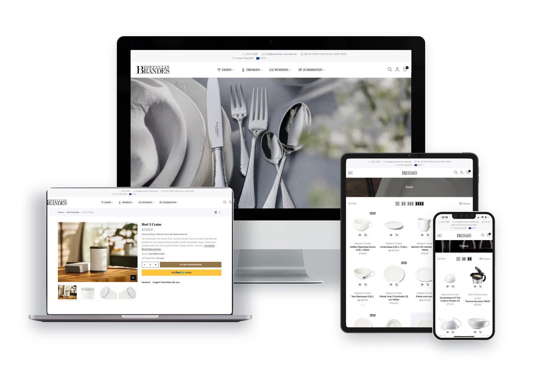 Porzellan Brandes auf iMac, MacBook, iPad und iPhone