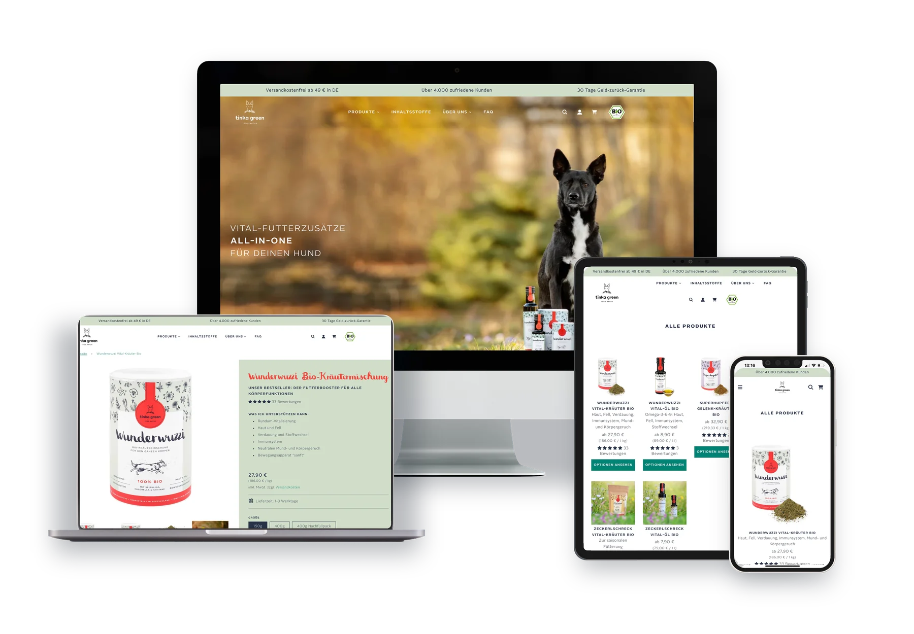 Tinka Green auf iMac, MacBook, iPad und iPhone
