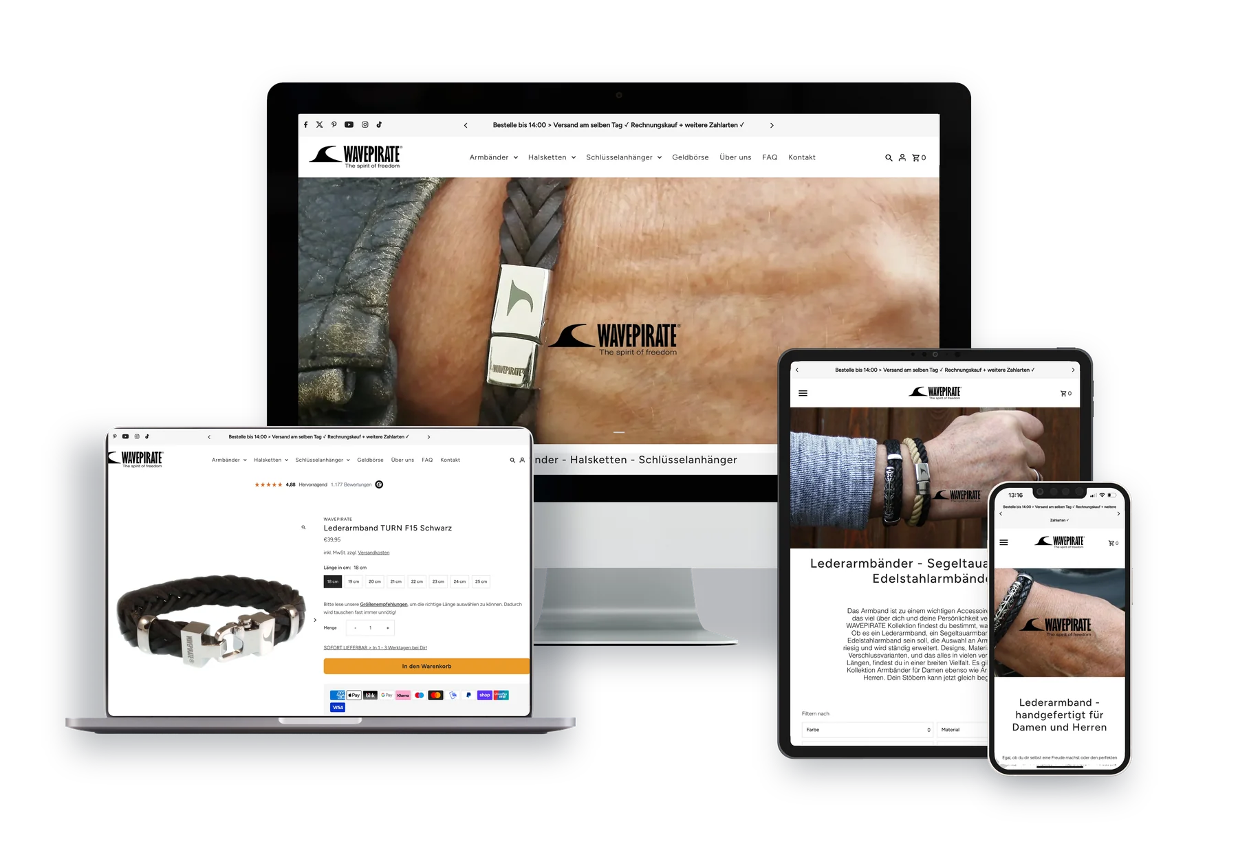 WAVEPIRATE auf iMac, MacBook, iPad und iPhone