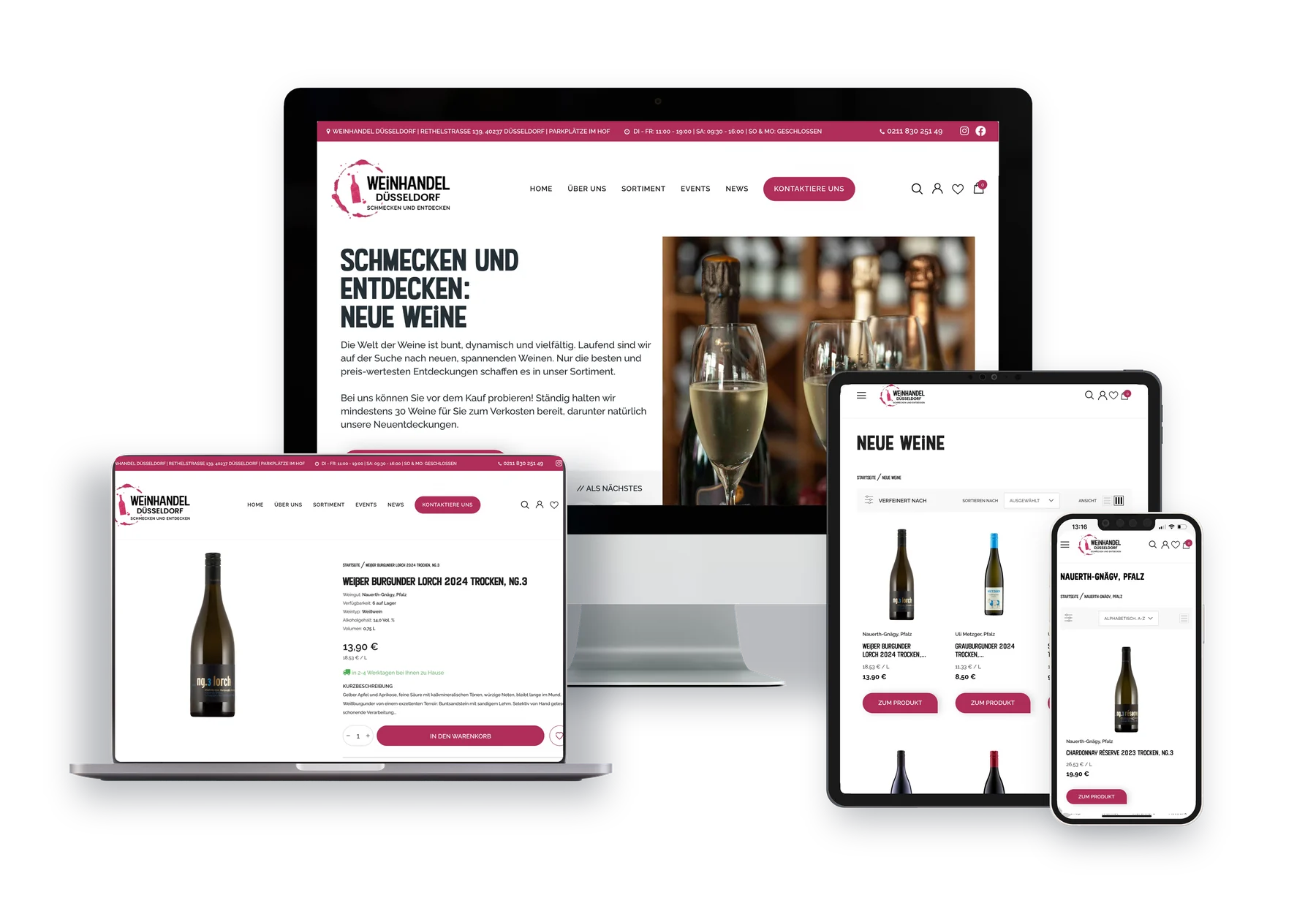 Weinhandel Düsseldorf auf iMac, MacBook, iPad und iPhone